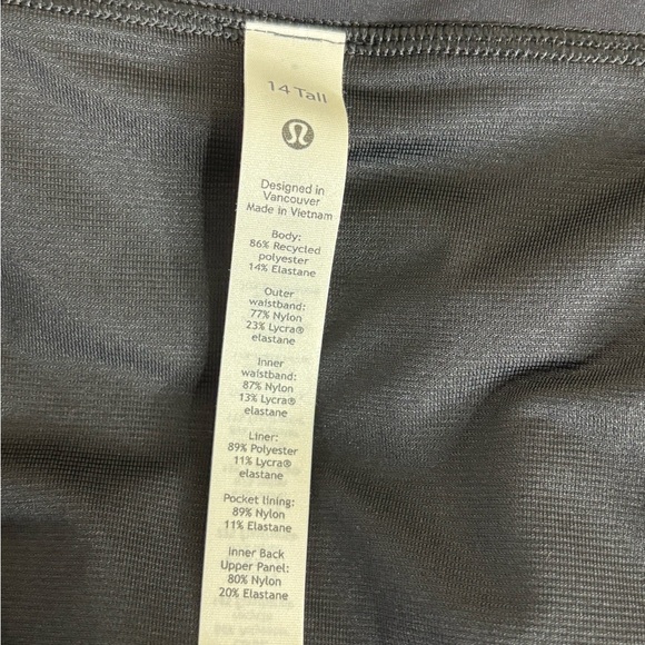 Lululemon Speed Up Mid-Rise Short 4" Black size 14 TALL W7AVBT - Picture 4 of 5